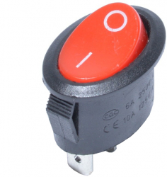 Buton oval 24 X 13 X 30 mm elSales ELS-BOV 6A 250V rosu 