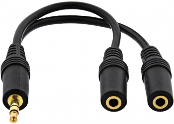 Cablu Splitter Jack Tata - 2 x Jack Mama 10 cm Premium Quality Negru 