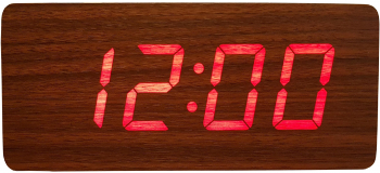 Ceas De Birou Cu LED 21x9x4 cm Wood Design Afisare Temperatura Data Alarma Lemn Maro 