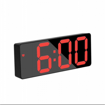 Ceas de masa elSales ELS-0712 cu LED rosu afisaj temperatura ora 12/24 h carcasa neagra 