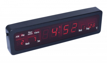 Ceas digital elSales ELS-808 cu afisaj LED rosu termometru alarma dimmer automat negru 