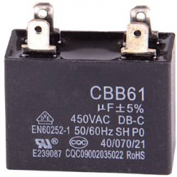 Condensator Pornire Motor elSales CBB61-4C-305 Putere 3 5 uf Tensiune 450 V 4 Pini Forma Dreptunghi Negru 