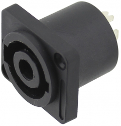 Conector Speak-On mama 4 pini pentru montat pe panou Premium Quality negru 