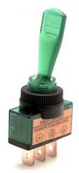 Intrerupator Basculant de Plastic elSales ELS-1225V ON - OFF Tensiune de lucru 12V - 15A Design Ergonomic Verde 