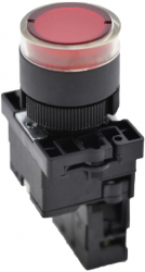 Intrerupator buton apasare elSales ELS-EB2-R cu cauciuc 22mm Rosu 