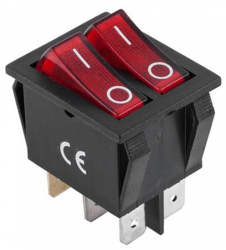 Intrerupator dublu ON-OFF elSales ELS-ID2 6 contacte 15 A 220 V rosu 