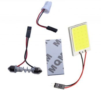 Lampa cu 24 led-uri cob pentru plafoniera auto elSales ELS-SIL24 lumina alb rece compatibil 32-42 mm adaptor Feston si T10 