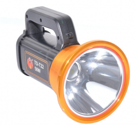Lanterna elSales TD-T22 cu LED 50 W LED lateral 50 W acumulator integrat negru/auriu 
