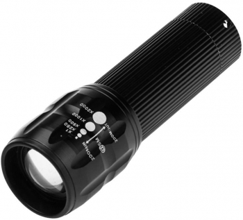 Lanterna Premium Gear Metalica LED 3 W Alimentare 3 Baterii AAA Negru 