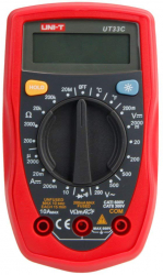 Multimetru Digital Cu Afisaj LCD Iluminat Masurare DC / AC Curent Rezistenta Temperatura Testare Diode Rosu 