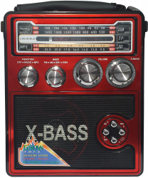 Radio Cu USB Card Reader FM AM SW Lanterna LED Acumulator Integrat Culoare Rosu 