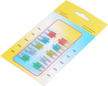 Set 10 sigurante auto mini cu LED elSales ELS-SALM10 multicolor 