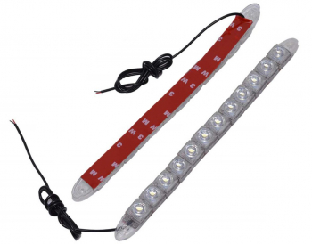 Set doua benzi cu DRL cu 12 LED-uri COB elSales ELS-DRL12 pentru autoturisme motociclete camioane lumina alb rece 