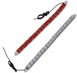 Set doua benzi cu DRL cu 18 LED-uri COB elSales ELS-DRL18 pentru autoturisme motociclete camioane lumina alb rece 