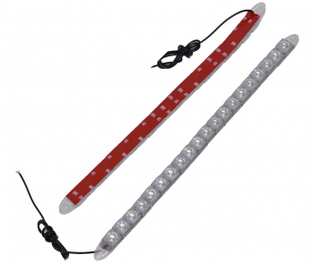 Set doua benzi cu DRL cu 20 LED-uri COB elSales ELS-DRL20 pentru autoturisme motociclete camioane lumina alb rece 