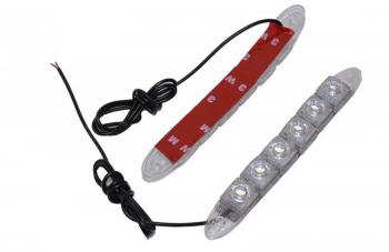 Set doua benzi cu DRL cu 6 LED-uri COB elSales ELS-DRL6 pentru autoturisme motociclete camioane lumina alb rece 