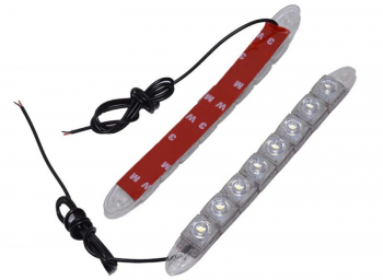 Set doua benzi cu DRL cu 8 LED-uri COB elSales ELS-DRL8 pentru autoturisme motociclete camioane lumina alb rece 