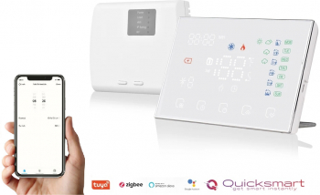 Termostat inteligent wireless Q8000L Monitorizare smart temperatura Aplicatie iOS/ Android Ecran Led Comenzi tactile Alb 