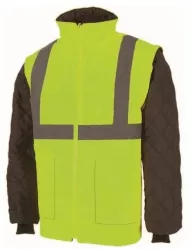Jacheta vatuita Brighton marime L matlasata de tip 2 in 1 culoare galben fluorescent 