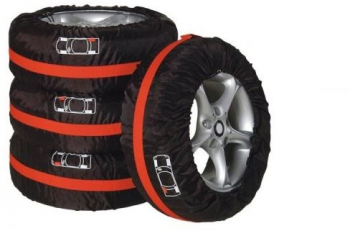 Set 4 Huse Automax pentru Depozitare Anvelope cu Diametrul cuprins intre 13 and rdquo si 17 and rdquo Culoare Negru/Rosu 