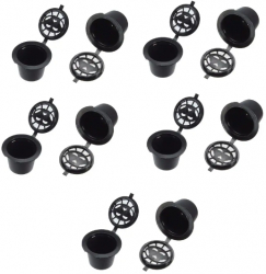 Set 10 capsule reutilizabile cafea compatibile cu Nespresso Plastic 37 x 29 mm Negru 