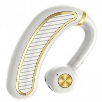 Casca Bluetooth Techstar® K21 Alb/Auriu Sunet HD Autonomie Mare 
