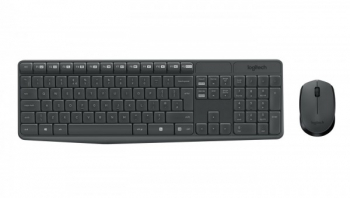 Combo MK235 mouse universal DE si tastatura fara fir QWERTZ tastatura gri germana 