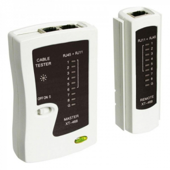 Network Cable Tester RJ11-RJ12 and RJ45 for CAT5e and CAT6 network and ISDN connections 