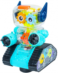 Jucarie robot Gear transparent cu sunete si lumini 