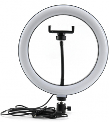 Lampa circulara Ring Light montabil pe suport cu brat pantografic diametru 30cm/ Led SMD 3 moduri de lumina 10 trepte reglaj suport tel