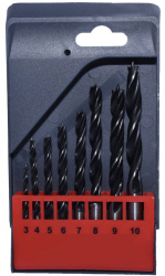 Set 8 spirale pentru lemn elSales ELS-SSL8 marimi de la 3 la 10 mm diametru carcasa plastic rosu 