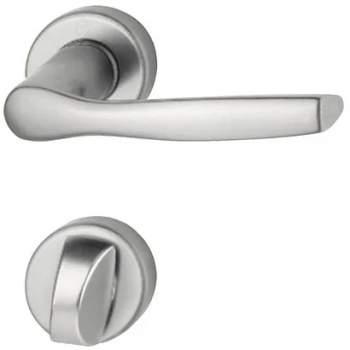 Maner usa interior Hoppe Milano cu rozeta pentru WC material aluminiu culoare argintiu 119 x 44 mm 