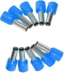 Set 10 bucati pin terminal pentru cablu E2508elSales ELS-E2508 albastru 