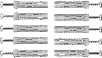 Set 10 holsuruburi cu diblu elSales ELS-H830 cu diametrul de 8 mm lungime 30 mm gri 