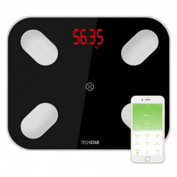 Cantar Electronic Smart Techstar® Negru Display Digital Wireless Bluetooth Greutate 180kg Max Compatibi 