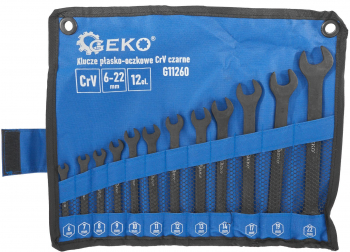 Set chei combinate 6-22 mm 12 elemente negru Geko G11260 