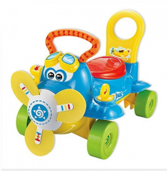 Antemergator pentru copii Tip Avion si masinuta ride-on Bleu