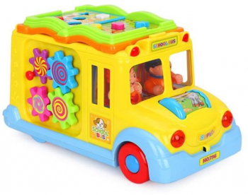 Jucarie interactiva Autobuzul scolar cu lumini si sunete Hola Toys 