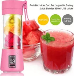 Blender juicer portabil 380 ml cu incarcare usb roz Gonga