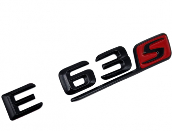 Emblema E 63 S Negru cu rosu pentru spate portbagaj Mercedes 