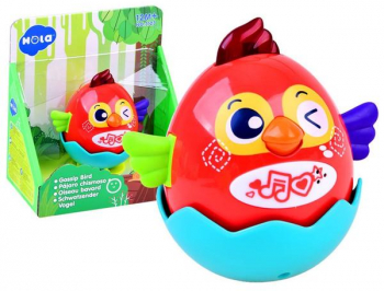 Jucarie interactiva pentru copii Gossip Bird rosie - Hola Toys 