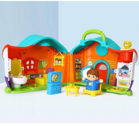 Set Casuta cu Papusa si Accesorii Hola Toys cu Lumini si Sunete 