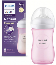 Biberon Philips Avent Natural Response SCY903/11 260 ml +1 luni fara BPA Roz 