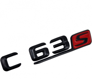 Emblema C 63 S Negru cu rosu pentru spate portbagaj Mercedes 