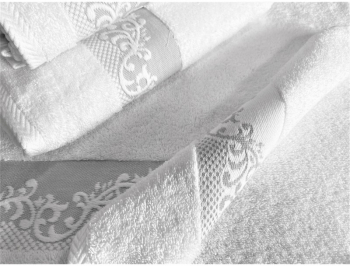 Set 3 prosoape de baie 40x60 + 50x90 + 70x140 cm Studio Casa Arden Alb 500gr/mp. 