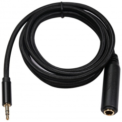 Adaptor audio stereo cu cablu de 6.35 mm Jack la 3.5 mm tata 1 5 metri Negru - Conectivitate perfecta pentru amplificatoare chitare si piane 