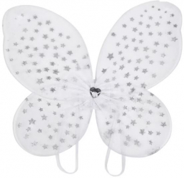 Aripioare de fluture pentru fetite model cu stelute argintii pentru jocuri de rol sau serbari dimensiuni 50cm 
