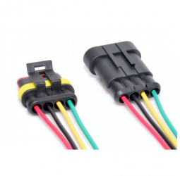 Cablu auto conector cu 4 fire si 4 pini negru 13cm lungime 