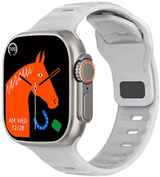 Ceas Smartwatch seria 8 Ultra Ecran tactil de 2 Inch Notificari retele sociale Rezistent la apa IP68 incarcare wireless Silver