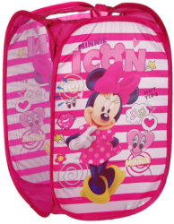 Cos pentru jucarii pliabil cu design Minnie Mouse dimensiuni 57 x 36 x 36 cm si multicolor 